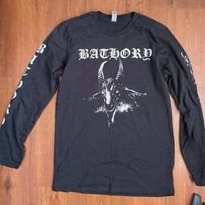 Bathory Long Sleeve Black Thrash Metal Band T-shirt